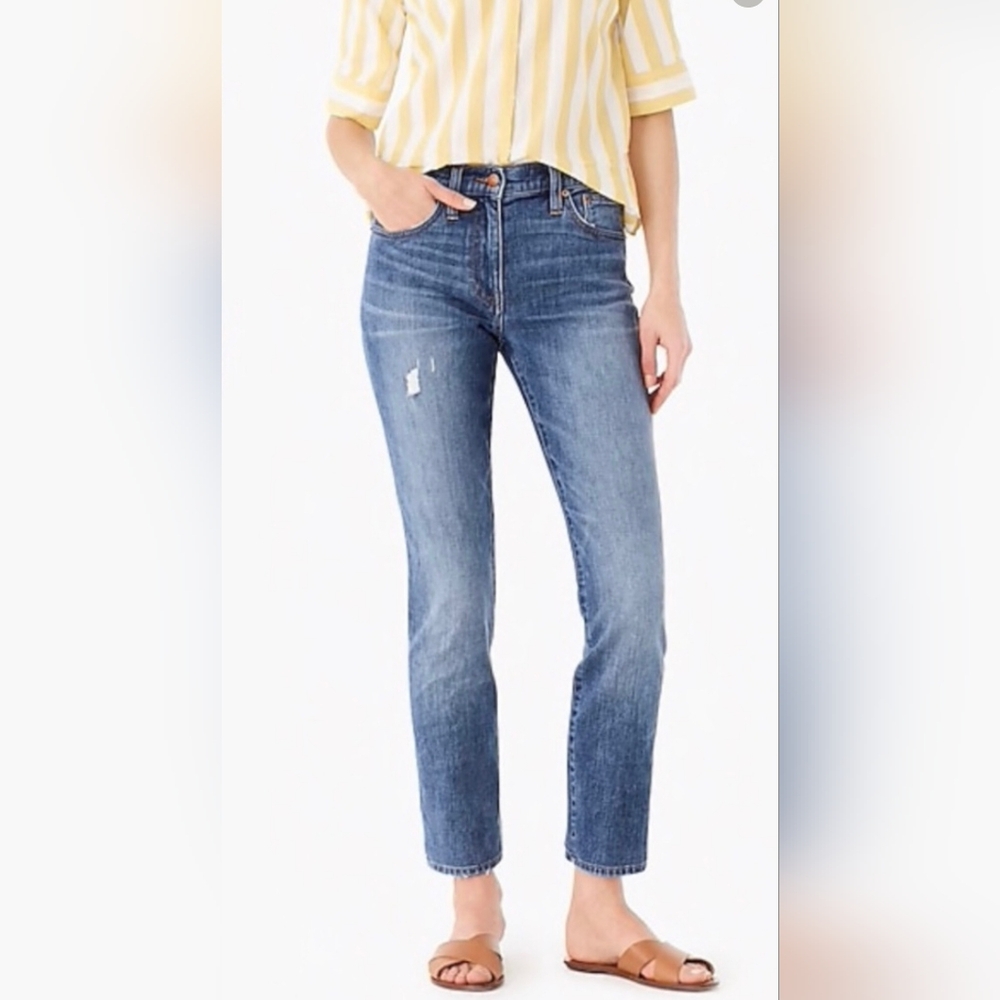 NWOT...J. Crew Slim Boyfriend Denim Blue Jeans Womens Size 24